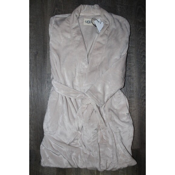 UGG WOMEN'S MARLOW PLUSH COZY LONG BATH ROBE MOONBEAN NWT - Picture 2 of 9